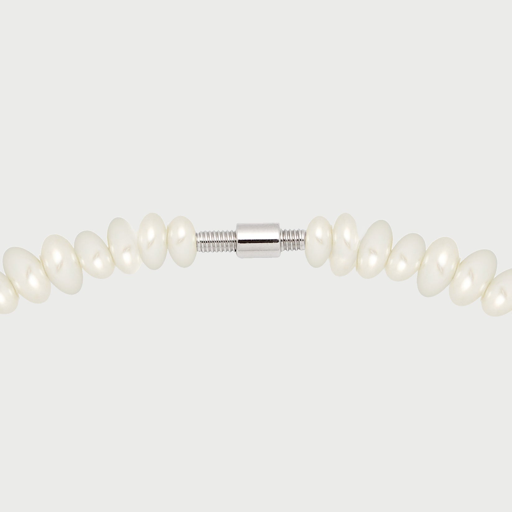 Internal Pearl Choker Necklace in Silver